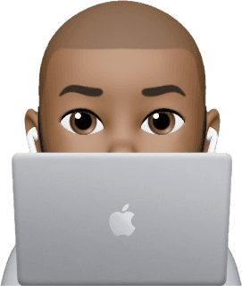 Person peeking from behind laptop memoji